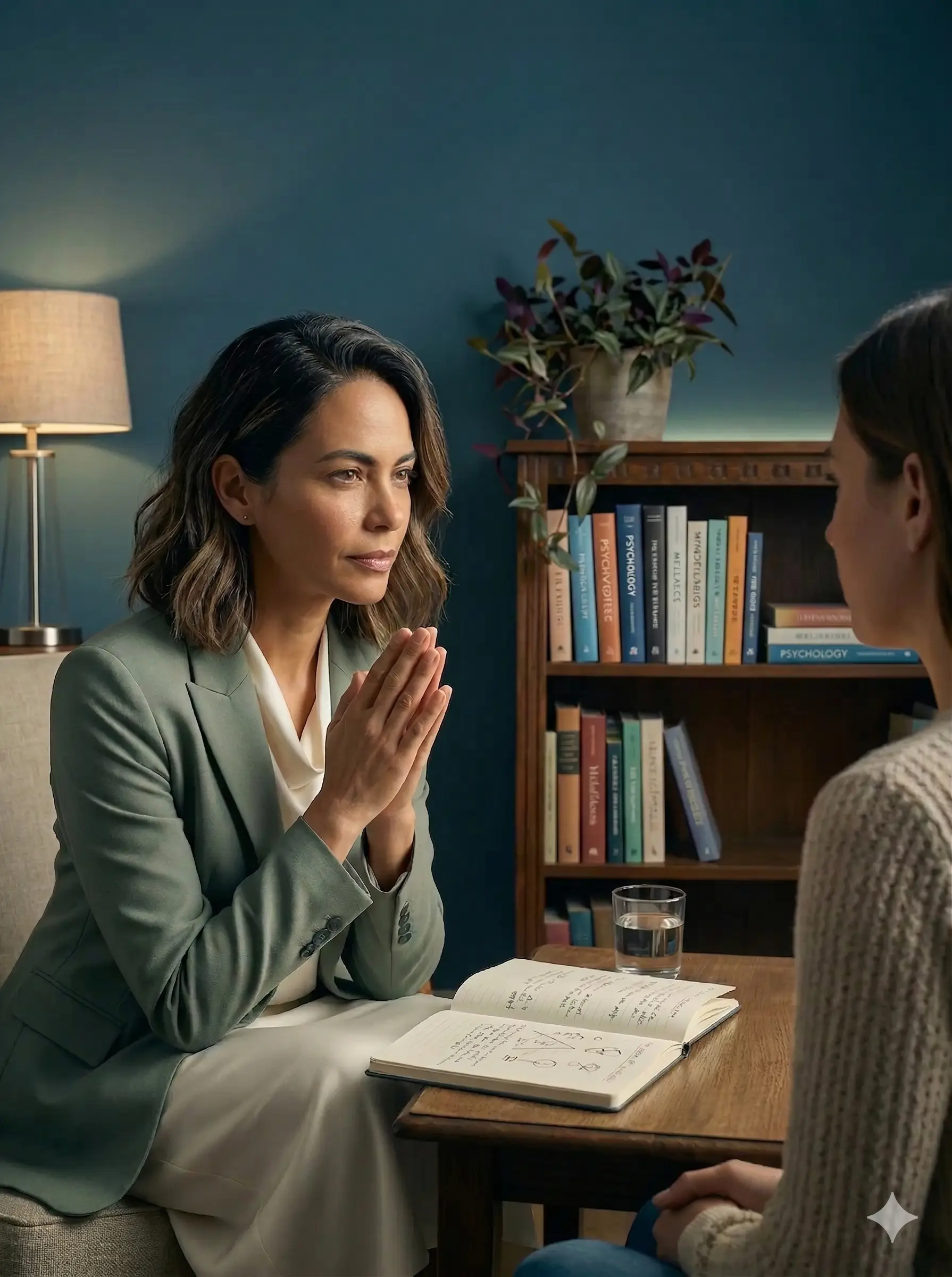 Terapeuta em sessão de atendimento clínico