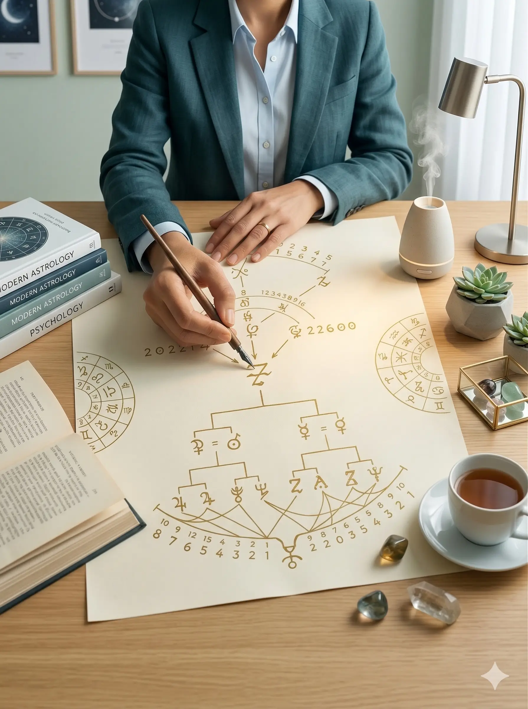 Terapeuta em consultório moderno